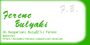 ferenc bulyaki business card